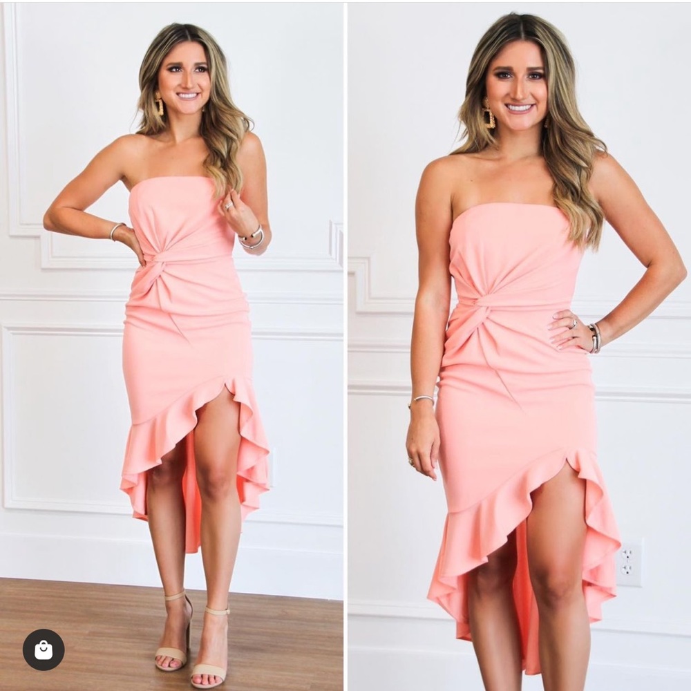 Peach Strapless Mermaid Dress